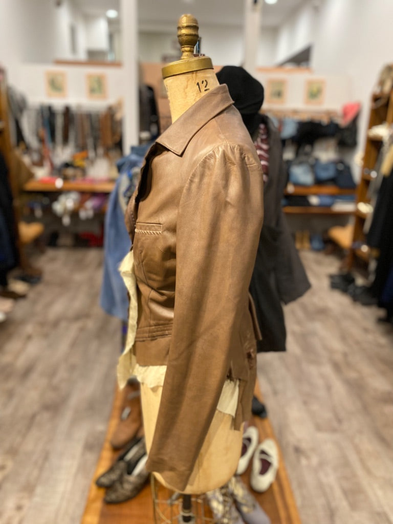 Nigel Preston Brown Leather Jacket, 42