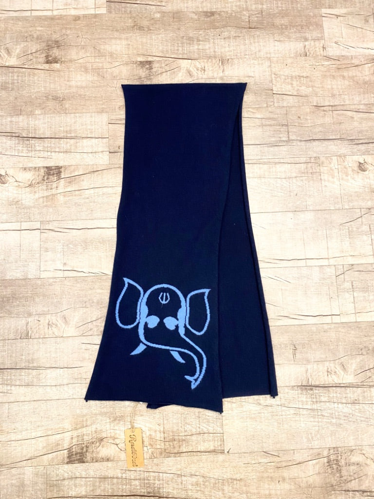Lucien Pellat-Finet Navy/Blue Cashmere Scarf, OS