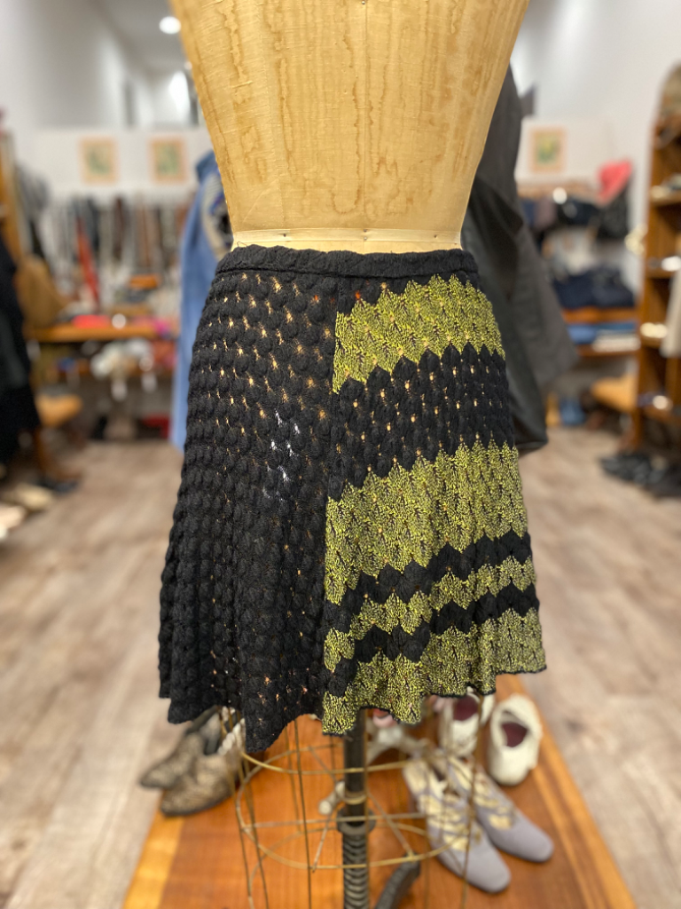 Missoni Black/Green Knit Skirt, Small