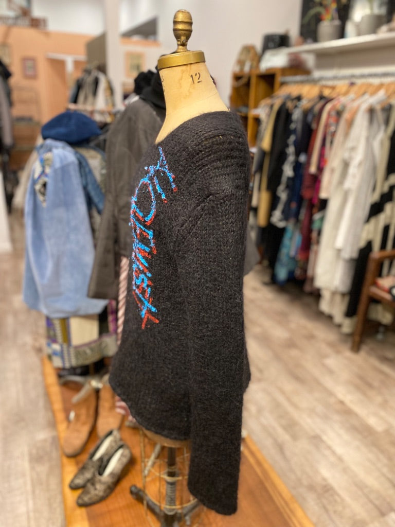 Comme Des Garcons Black Paint Sweater, Medium