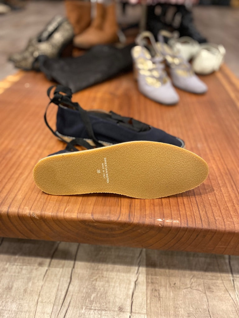 Dries Van Noten Navy Espadrilles, 38