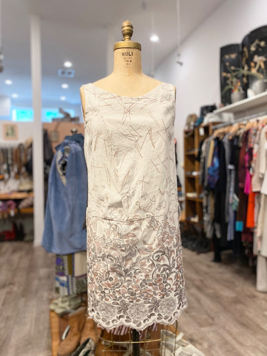 Gary Graham Cream Embroidered Dress, 2