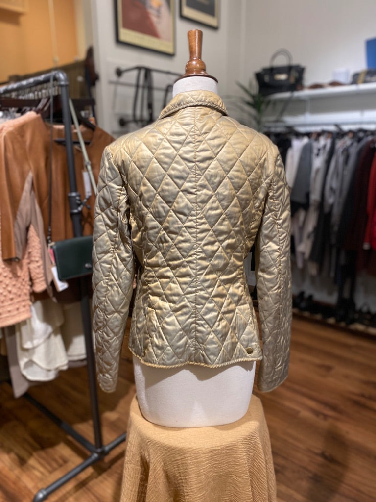 Burberry Gold Quilted Jacket, Small