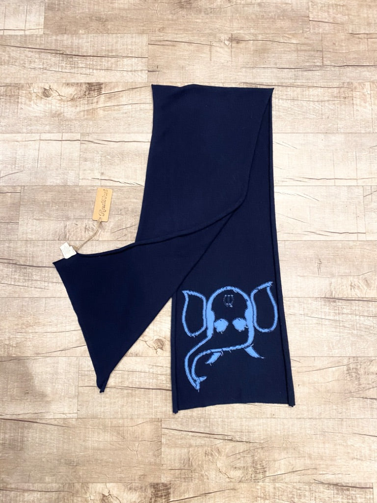 Lucien Pellat-Finet Navy/Blue Cashmere Scarf, OS