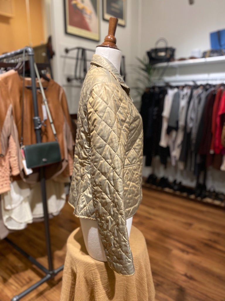 Burberry Gold Quilted Jacket, Small