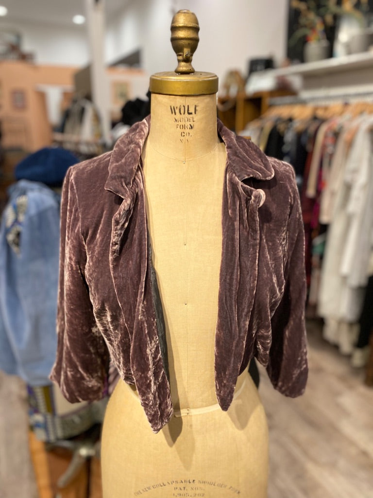 Chan Luu Brown Velvet Jacket, Small