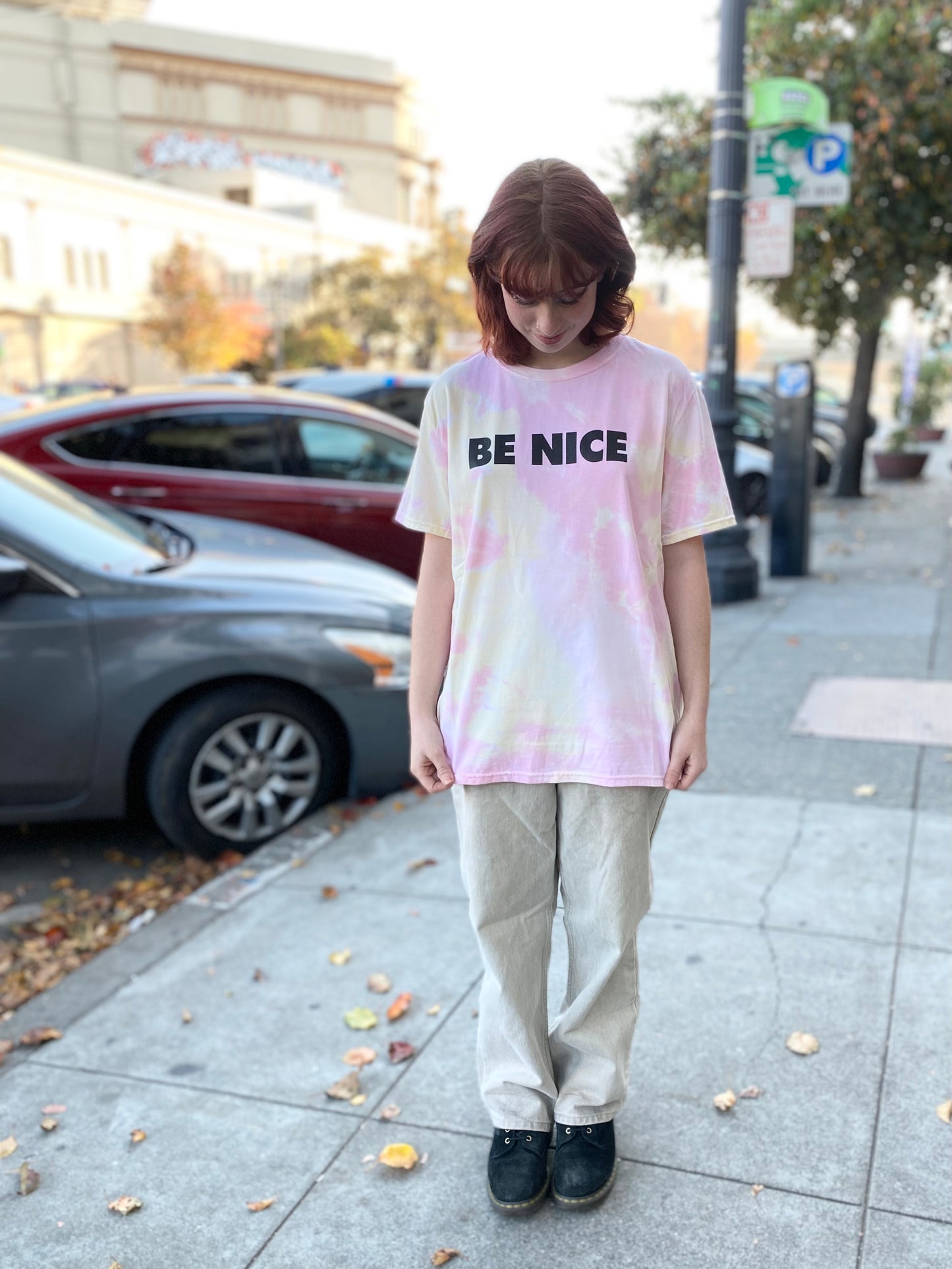 NVR OVR “BE NICE” Tie Dye Shirt
