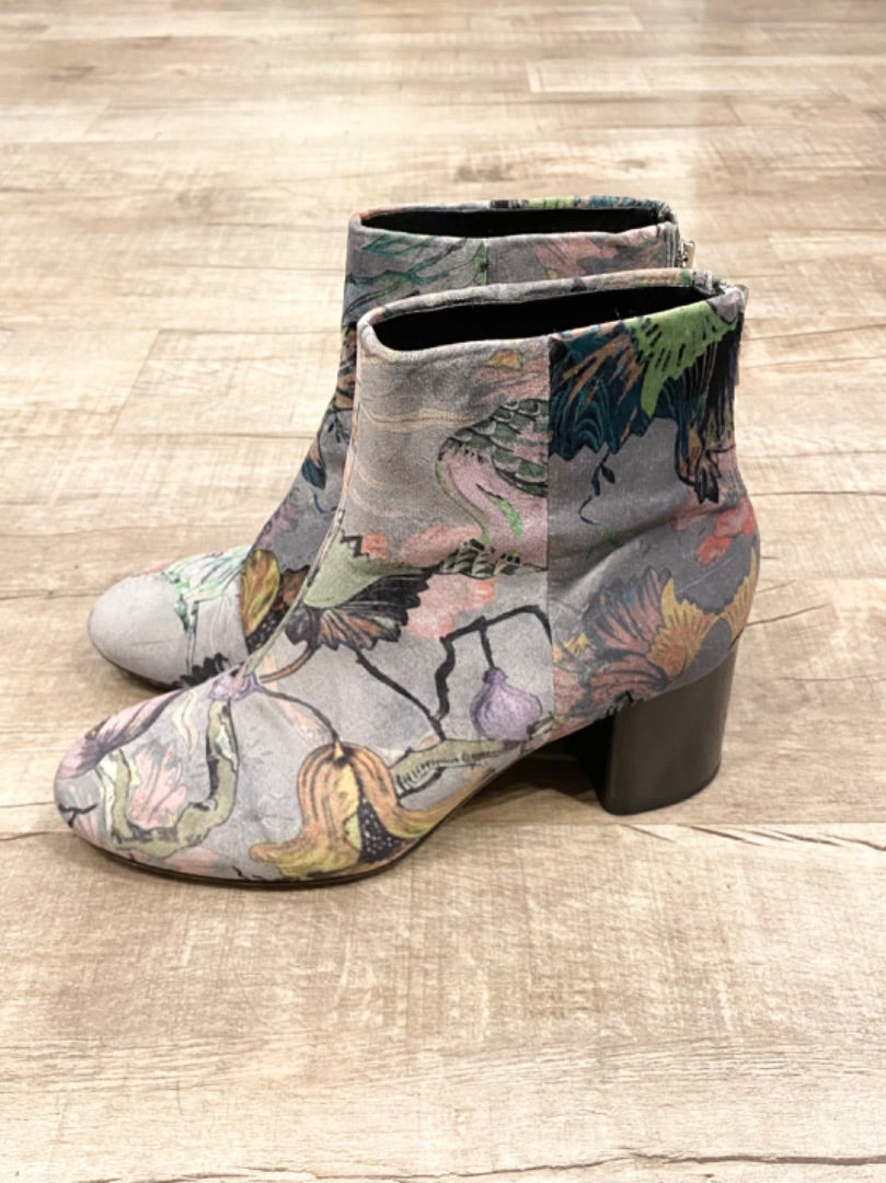 Rag & Bone Floral Floral Velvet Ankle Boots, 38