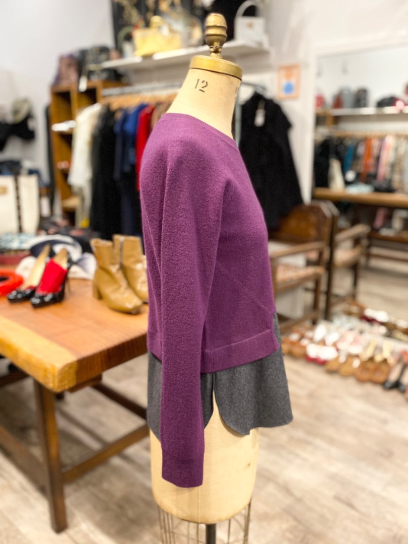 Carven Purple/Grey Sweater, Medium