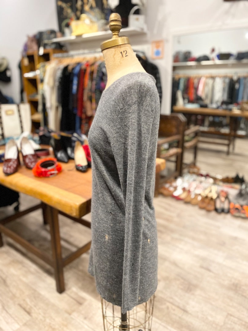 Roberto Collina Grey Distressed Sweater, XL