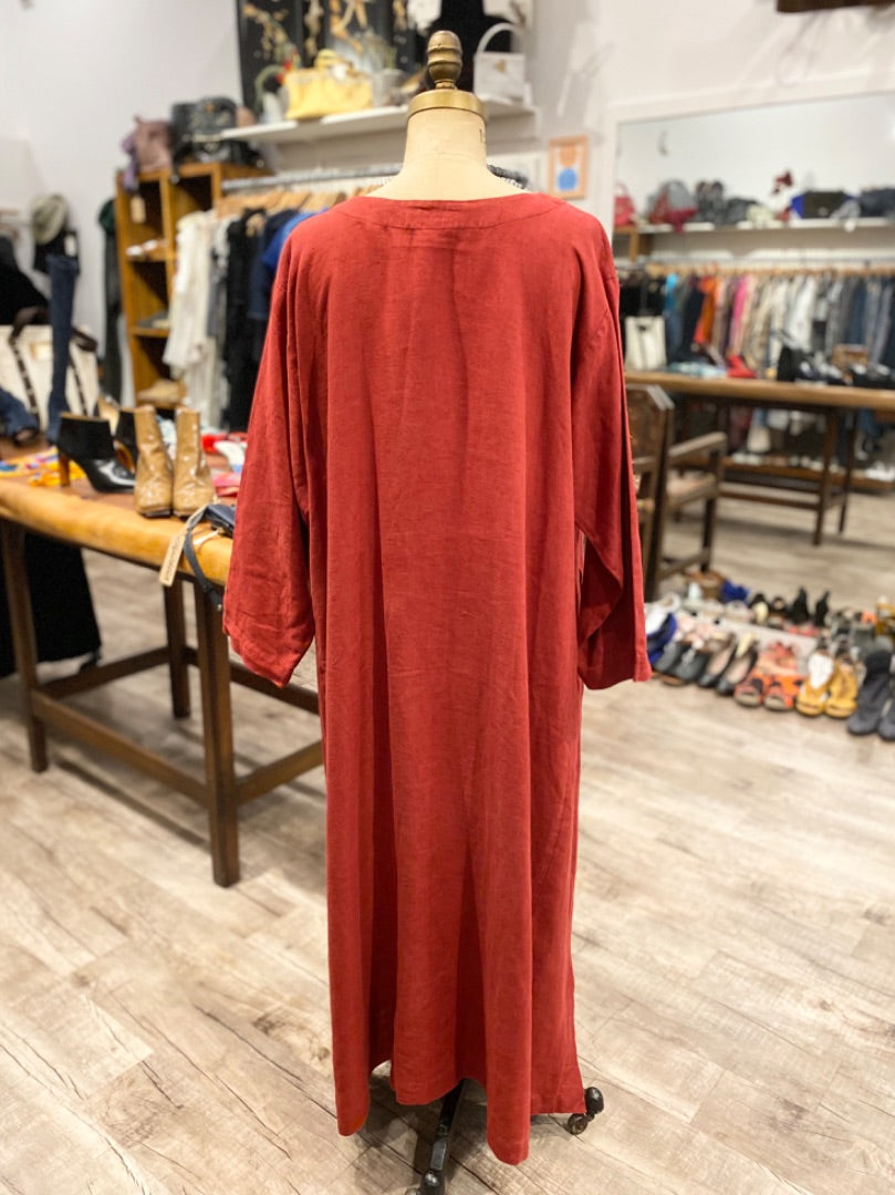 Eskandar Red Linen Dress, 1