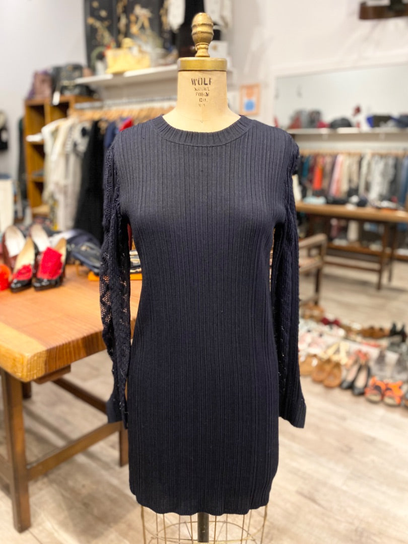 See By Chloe Black Knit/Lace Dress, Small Radbird See By Chloe Black Knit/Lace Dress, Small Radbird