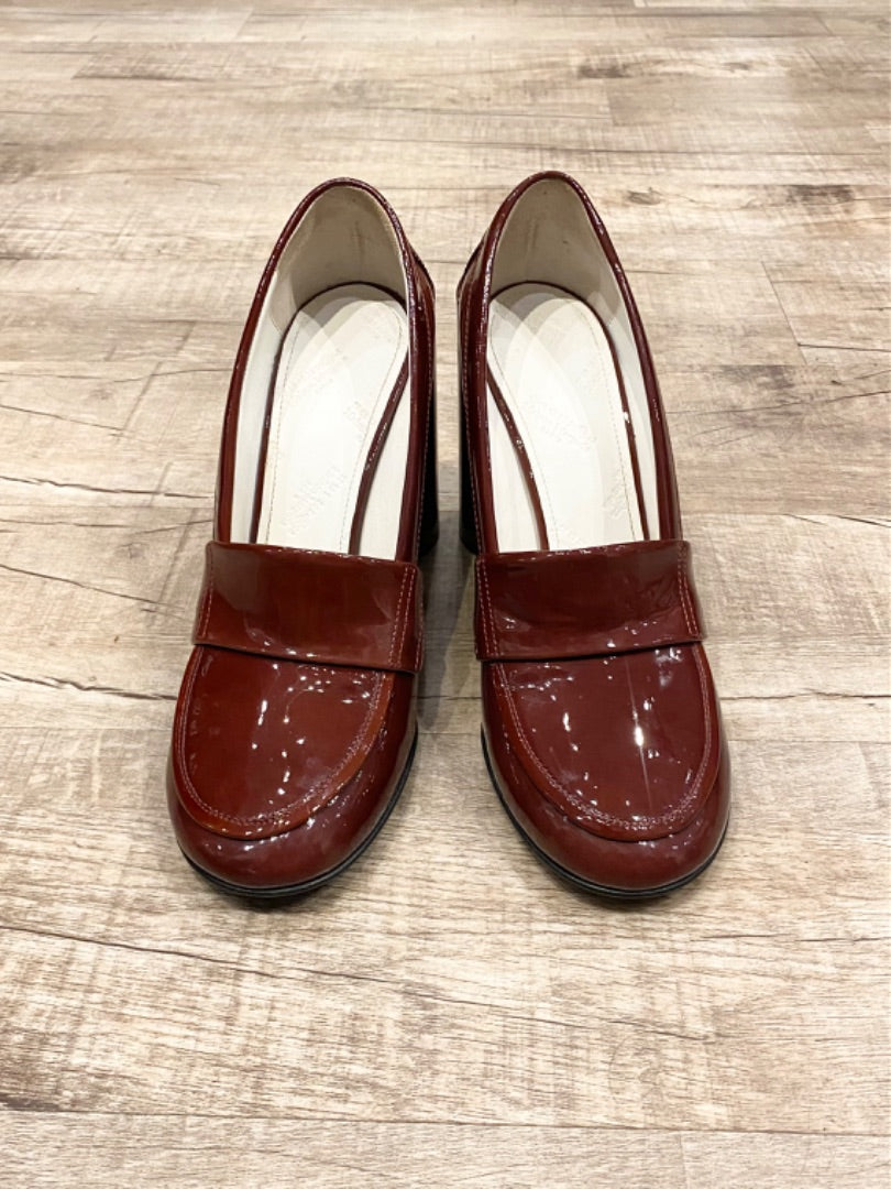 Margiela Burgundy Patent Leather Tall Heel, 40