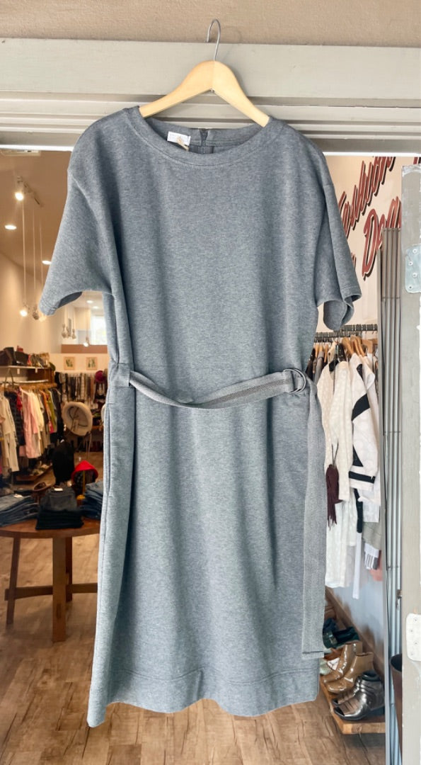 Brunello Cucinelli Grey Cotton Dress with Belt, Medium