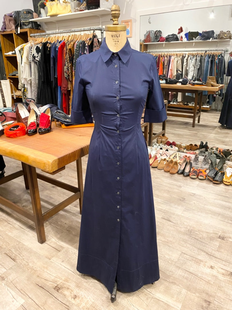 Staud Navy Long Cotton Dress, 0