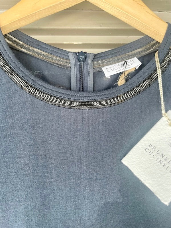 Brunello Cucinelli Navy Cotton Pantsuit with Detail, Medium