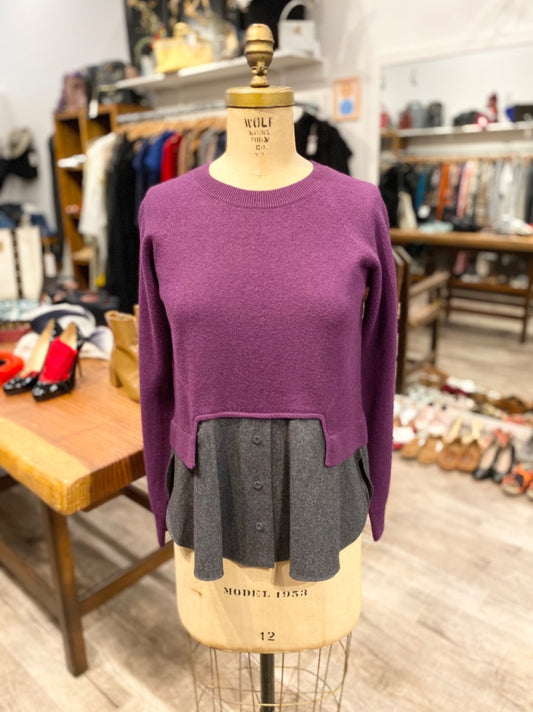 Carven Purple/Grey Sweater, Medium