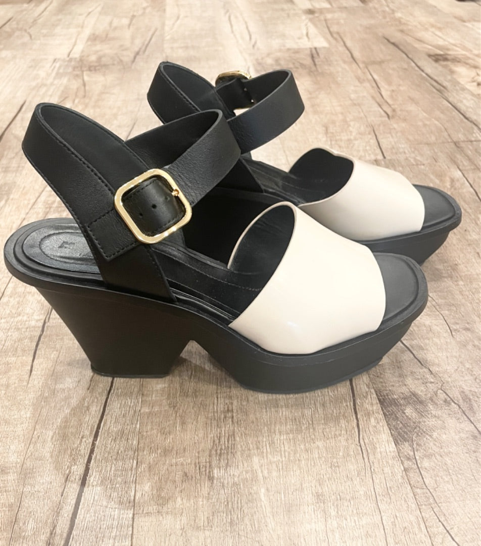 Marni Black/Cream Platform Shoes, 8