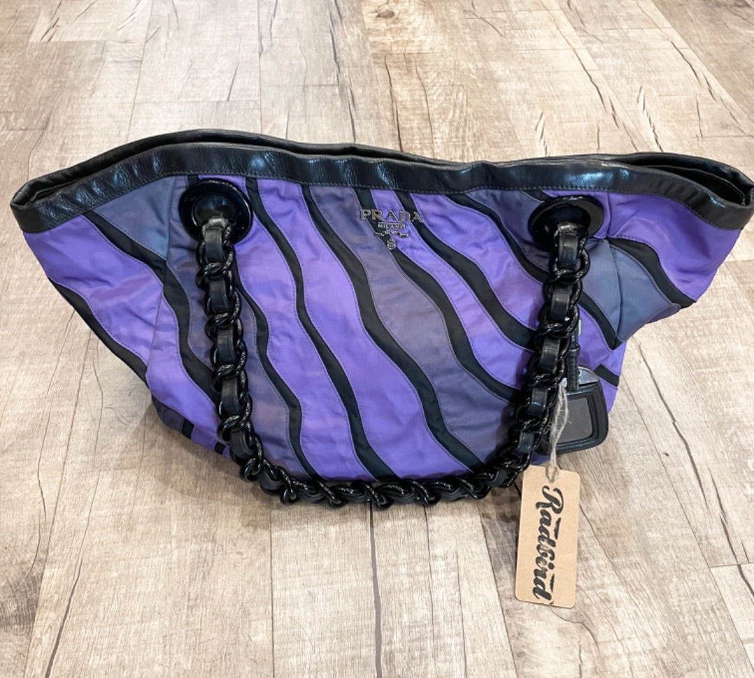 Prada Purple Nylon Swirl Bag, OS