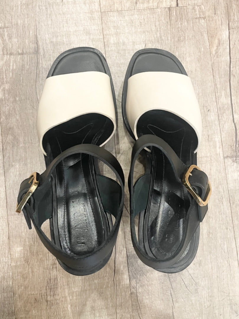 Marni Black/Cream Platform Shoes, 8