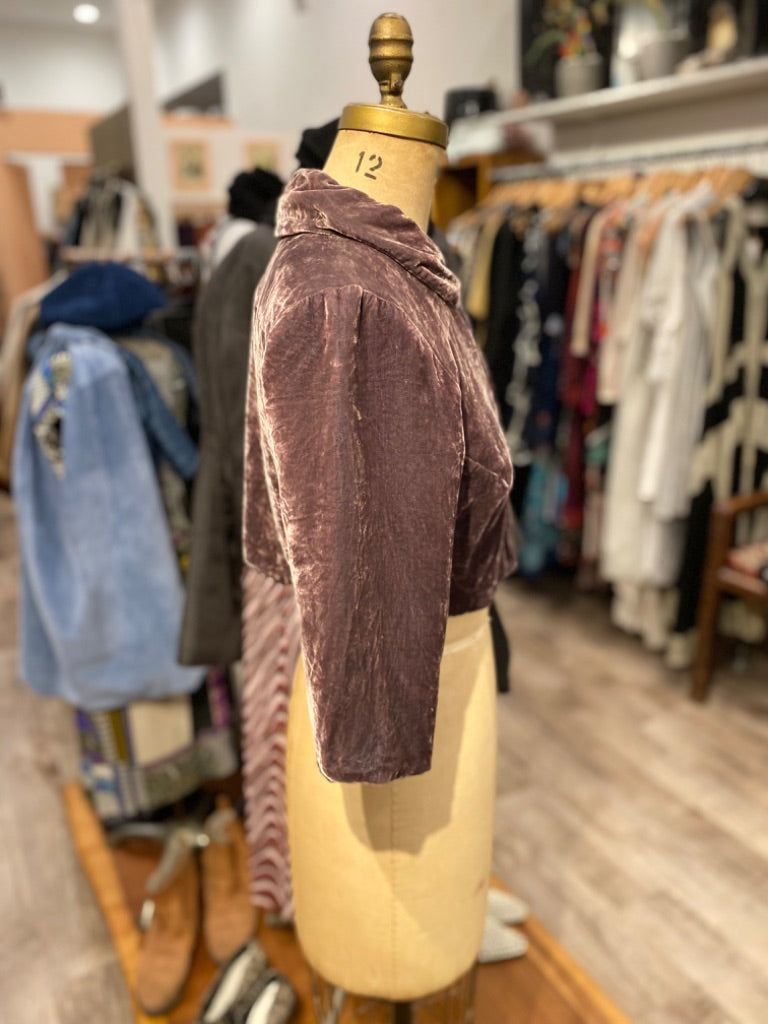 Chan Luu Brown Velvet Jacket Small