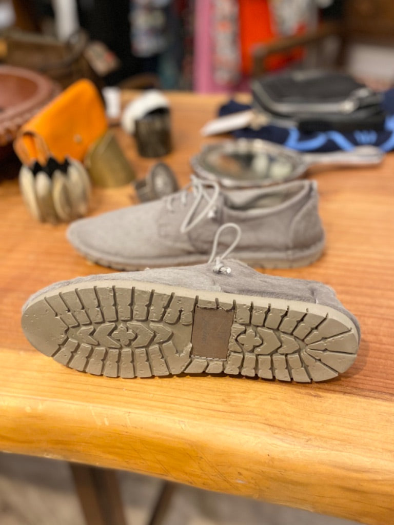 Marsell Grey Pony Hair Shoes, 37.5