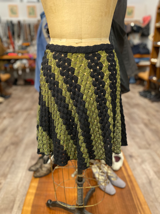 Missoni Black/Green Knit Skirt, Small