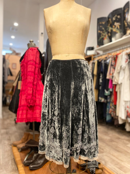 Elie Tahari Navy Velvet Skirt, 2