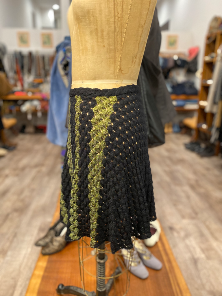 Missoni Black/Green Knit Skirt, Small