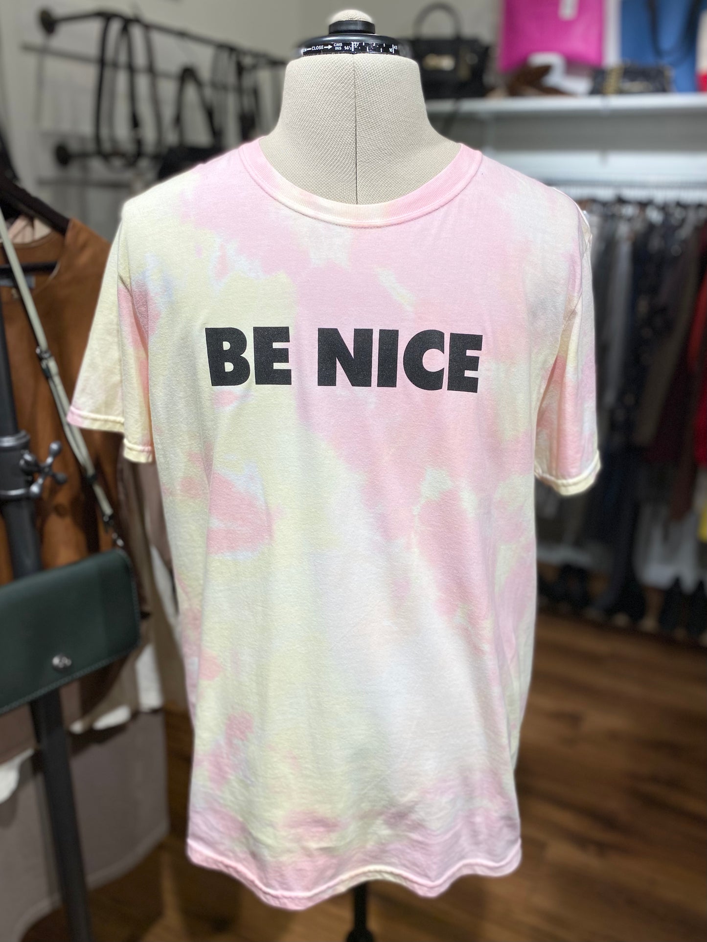 NVR OVR “BE NICE” Tie Dye Shirt
